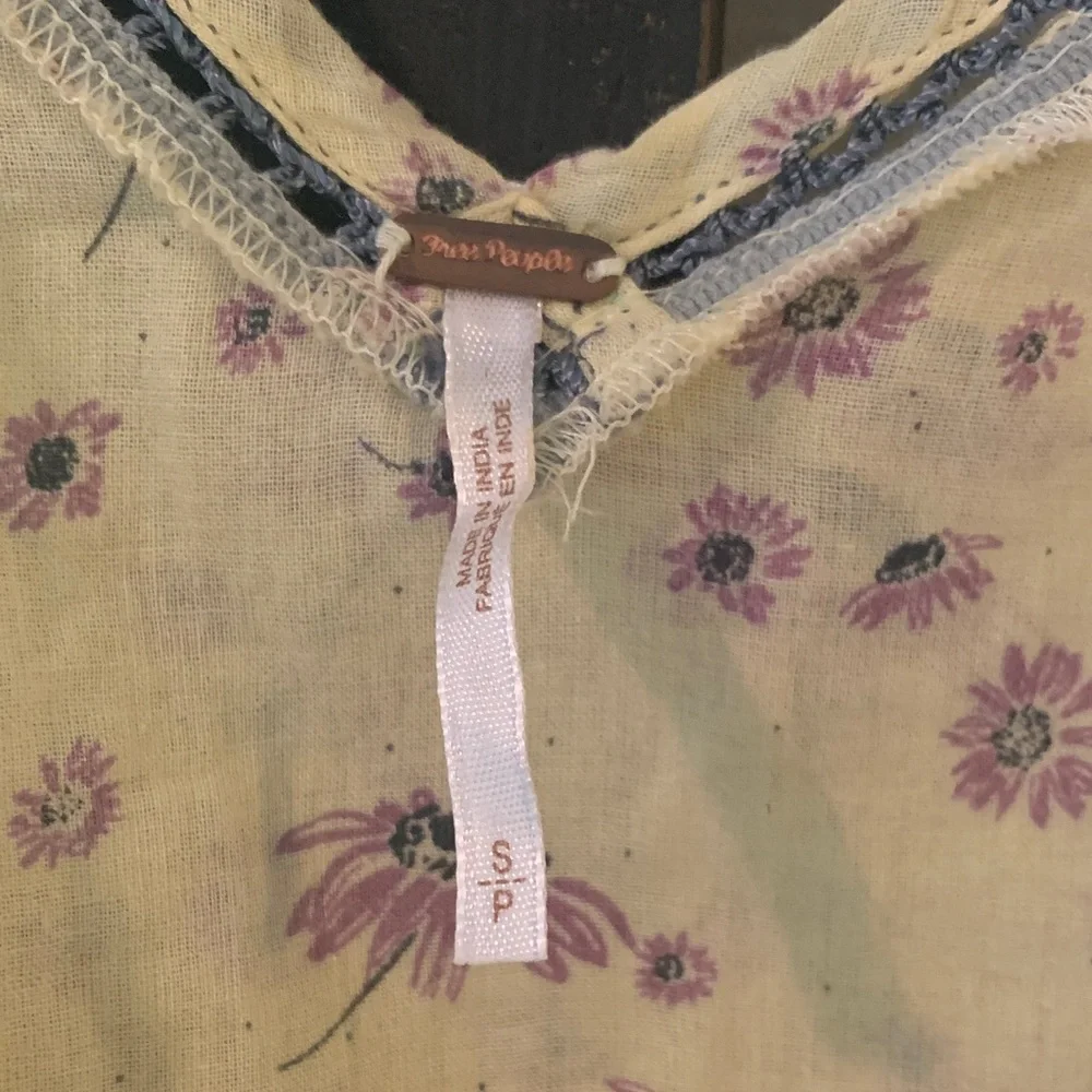 Free People Yellow Floral Tunic with Purple Accents - Picture 2 of 4